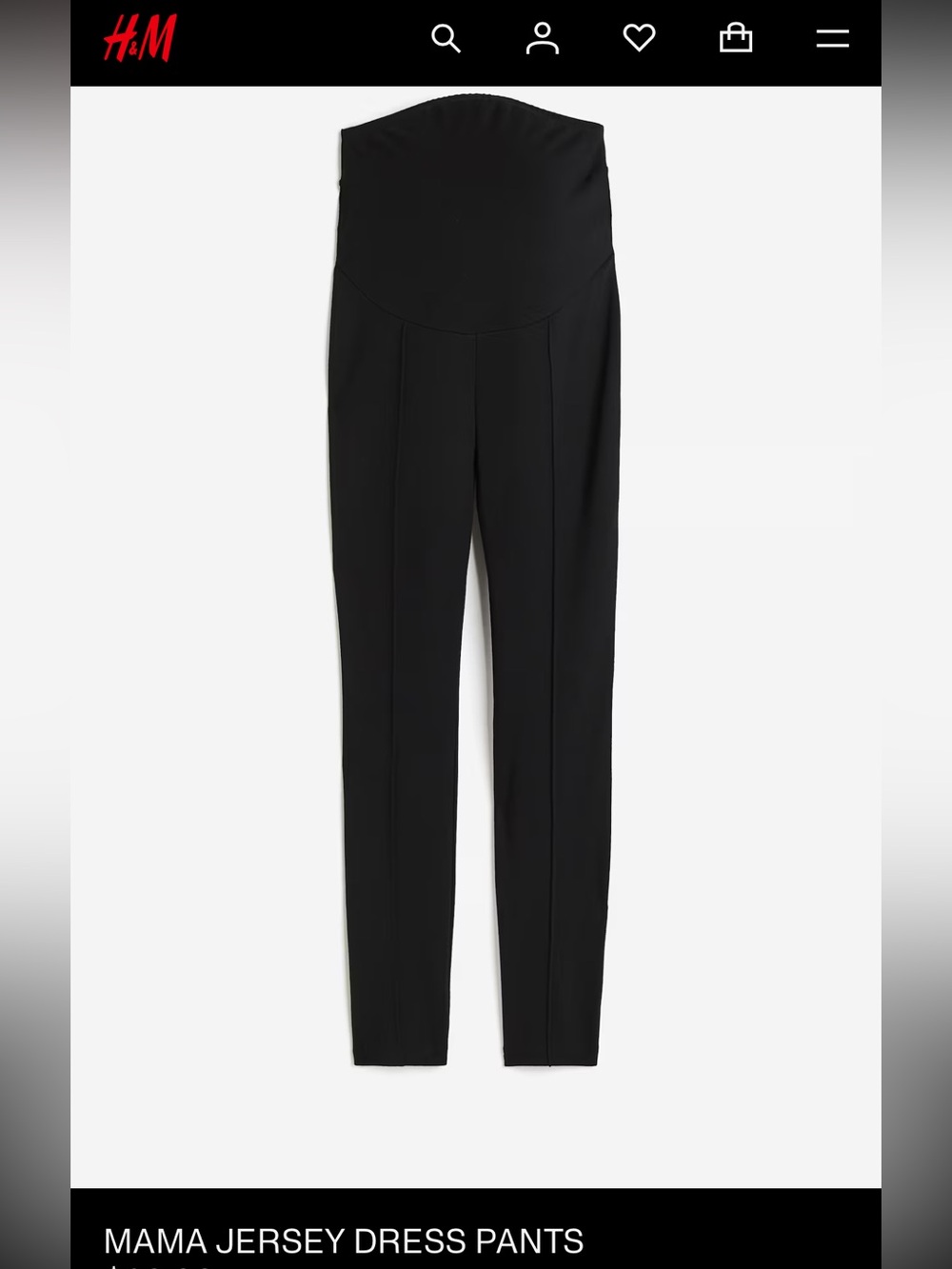 H&M Black Maternity Jersey Skinny Pants